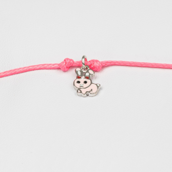 Bransoletka - różowy króliczek