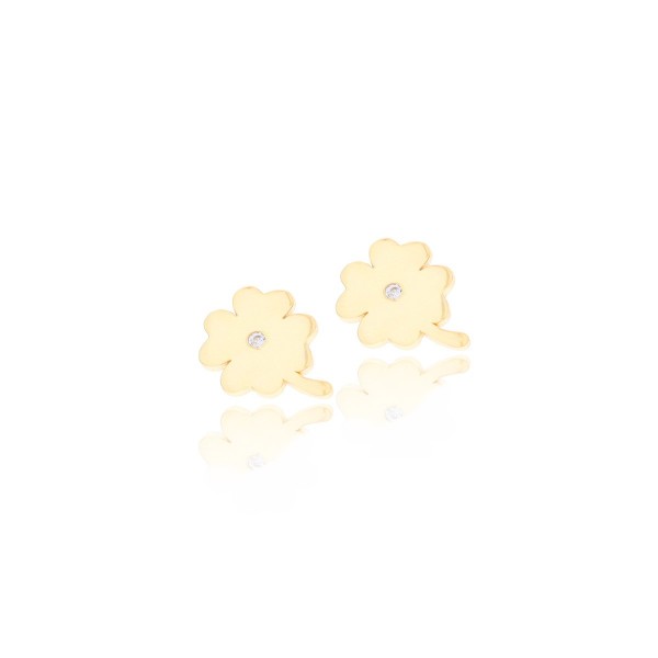 Kolczyki pozłacane - kwiatki z cyrkonią