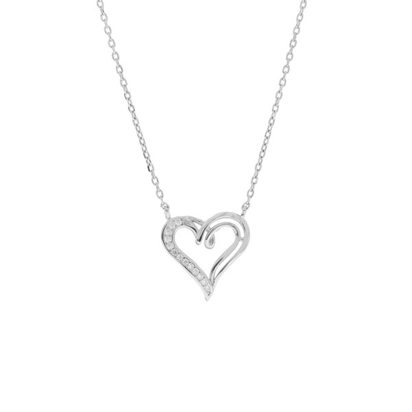 Naszyjnik srebrny - serce, romantyczny
